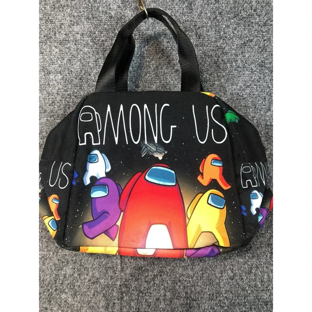Among Us Characters Black Lunch Box Bag Insulated Kids‎ Gaming